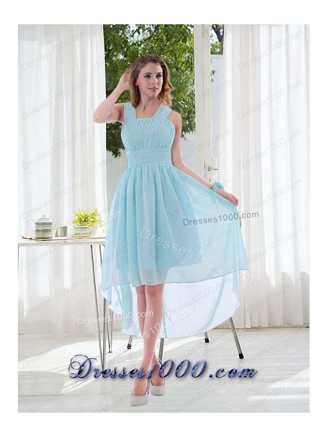 Halter Ruching 2015 Natural Chiffon Prom Dress