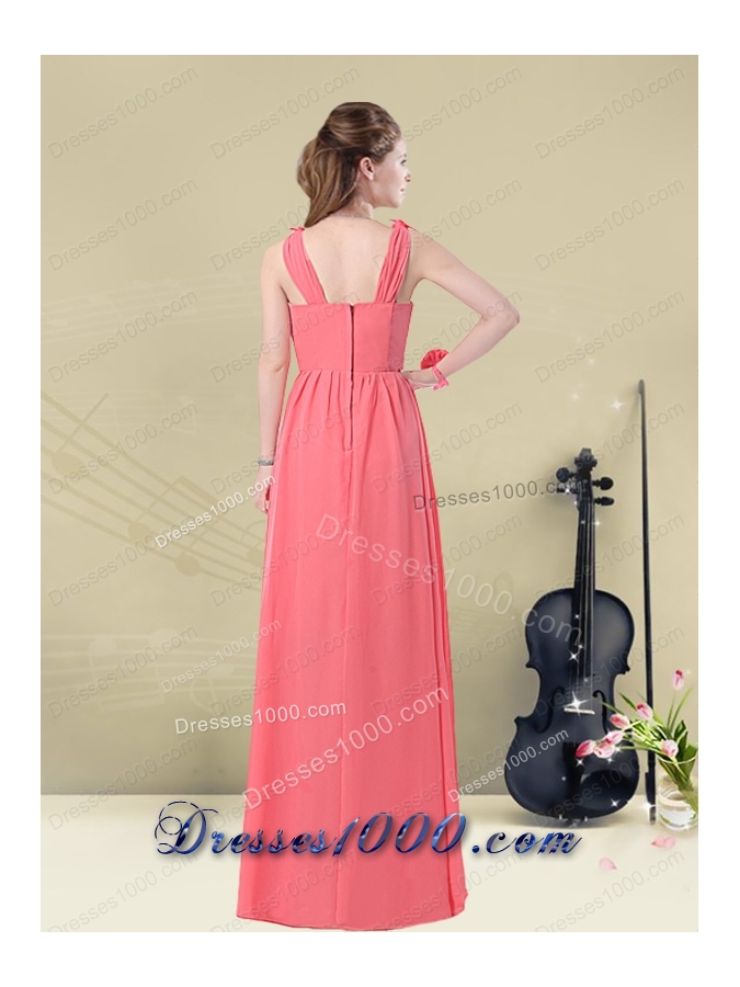 Super Hot Straps Floor Length Prom Dress with Belt