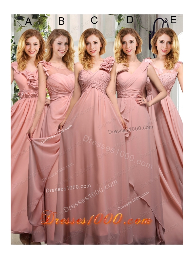 2015 Empire Appliques Ruching Scoop Prom Dresses