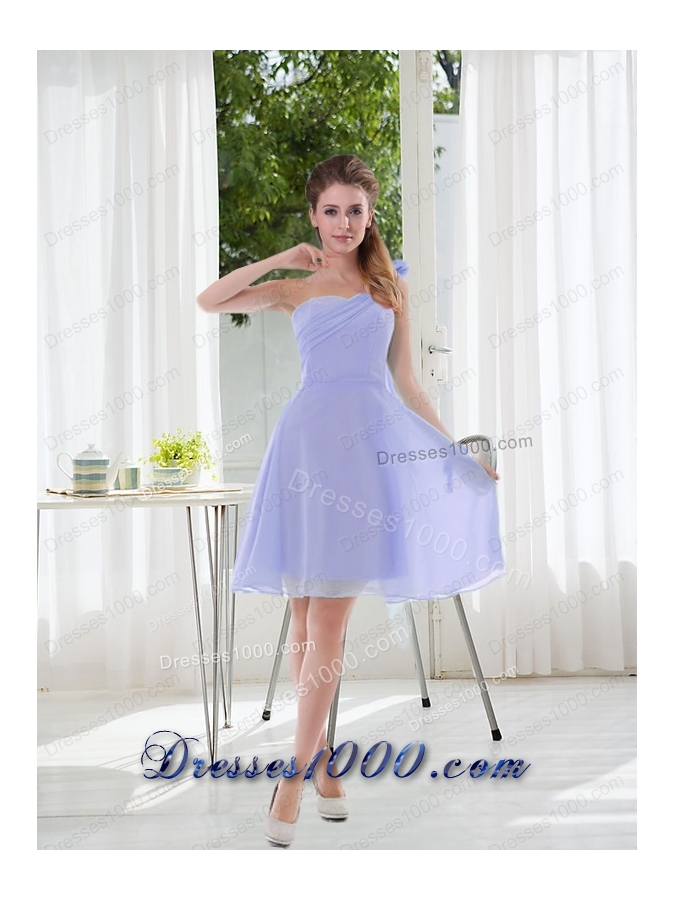 2015 Romantic One Shoulder Zipper Up Prom Dress