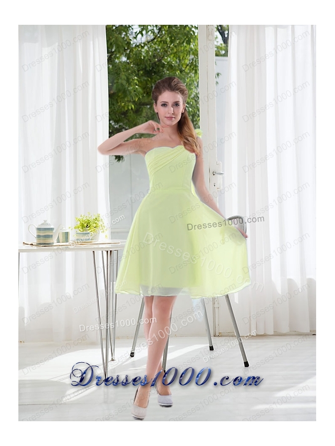 2015 Romantic One Shoulder Zipper Up Prom Dress