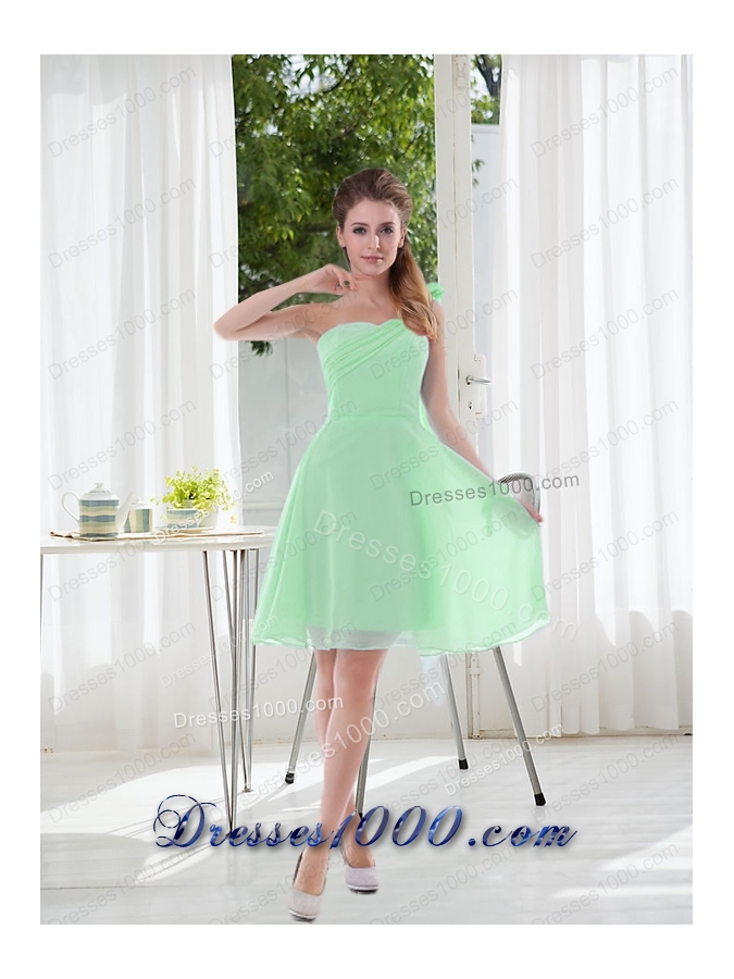 2015 Romantic One Shoulder Zipper Up Prom Dress