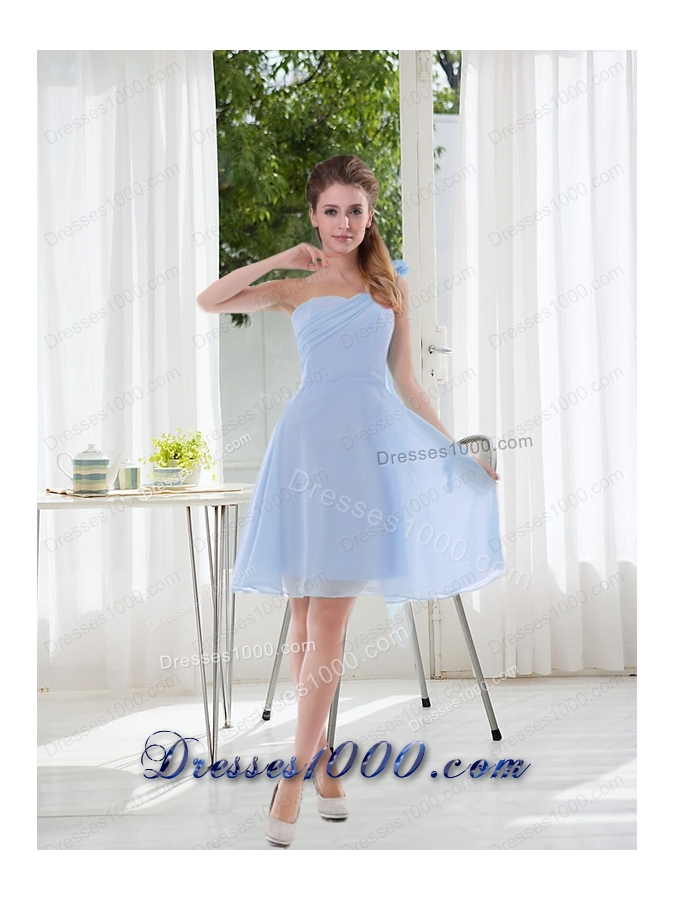 2015 Romantic One Shoulder Zipper Up Prom Dress