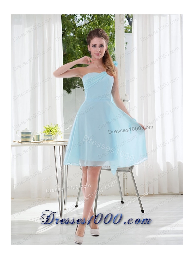 2015 Romantic One Shoulder Zipper Up Prom Dress