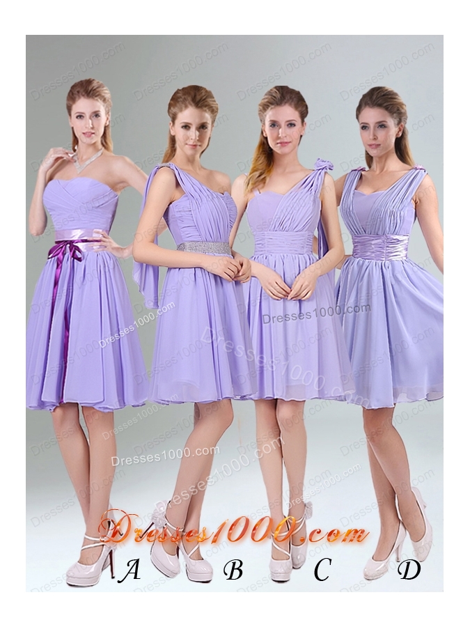 2015 Sassy Beaded and Ruched Short Prom Dress in Lavender