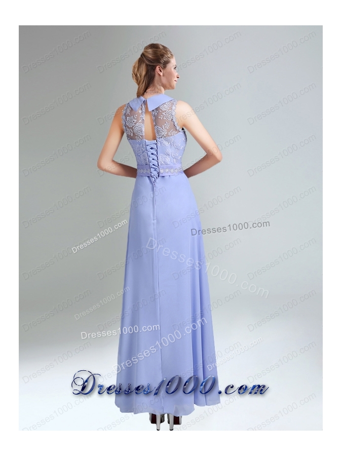 2015 Empire Lace Up Prom Dress Belt and Lace
