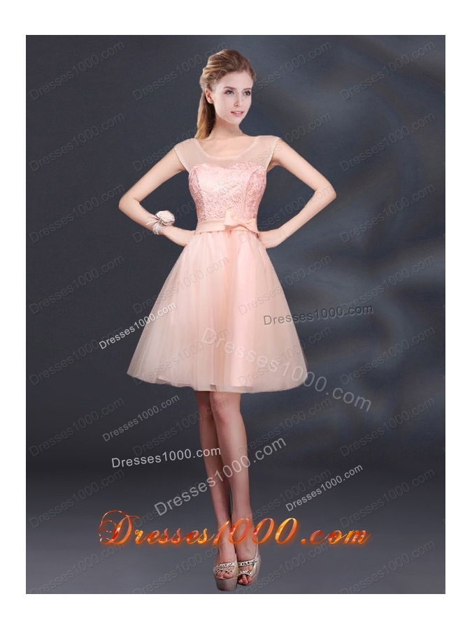 2015 Lace Up Organza Prom Dress with A Line