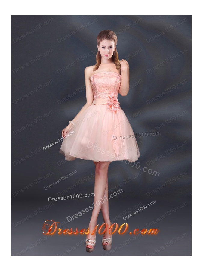 2015 Lace Up Organza Prom Dress with A Line