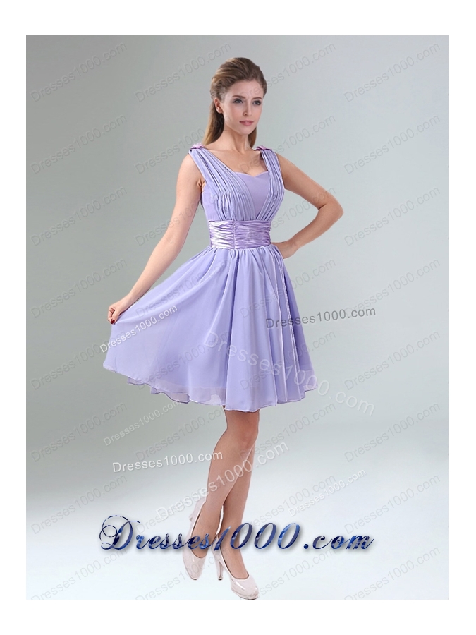 Classical Lavender Princess Mini Length Prom Dress with Ruching