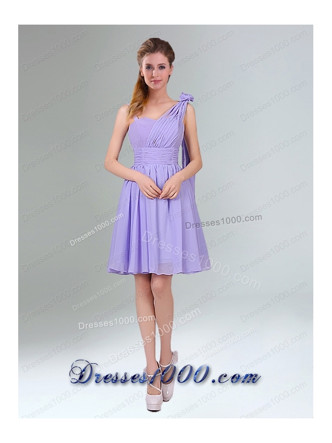 Classical Lavender Princess Mini Length Prom Dress with Ruching