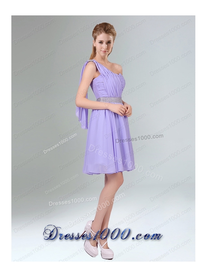 Classical Lavender Princess Mini Length Prom Dress with Ruching