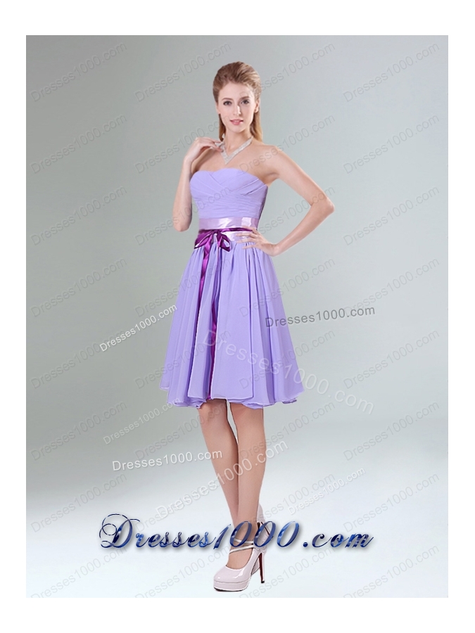 Classical Lavender Princess Mini Length Prom Dress with Ruching