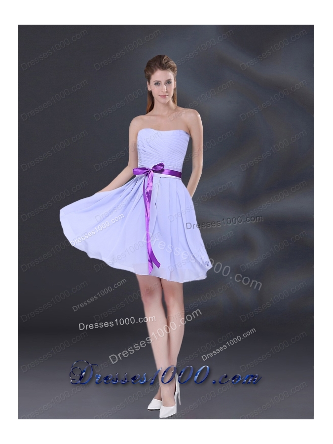 2015 Elegant Chiffon Lace Up Prom Dress in Lavender