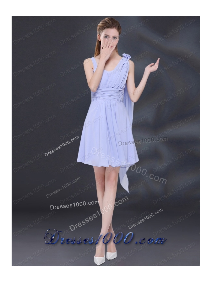 2015 Elegant Chiffon Lace Up Prom Dress in Lavender