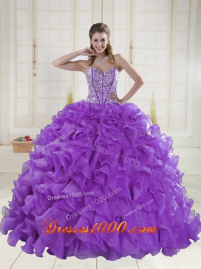 Hot Sale Sweetheart Beading 2015 Quinceanera Dresses in Sweet 16