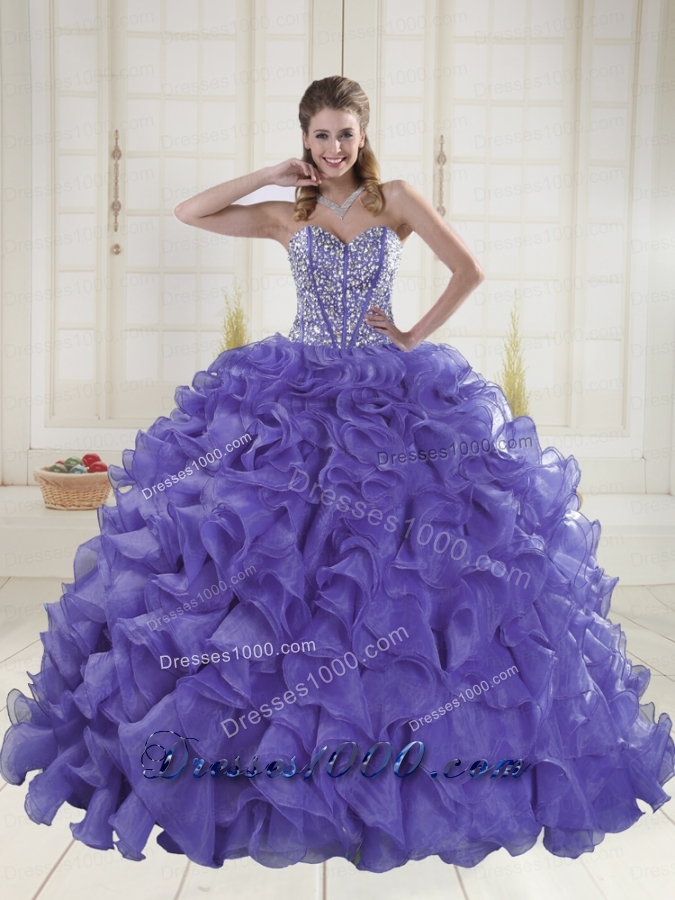 Hot Sale Sweetheart Brush Train Quinceanera Dresses for 2015