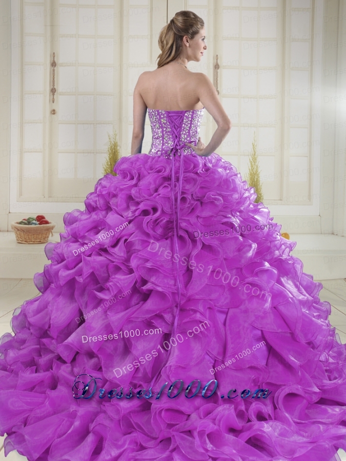 On Sale Sweetheart Beading Quinceanera Dresses with Brush Train