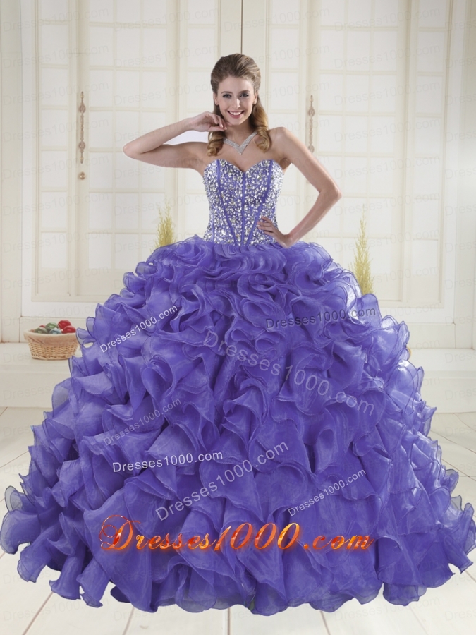 Sweet Sweetheart Brush Train Lavender Quinceanera Dresses in Sweet 16