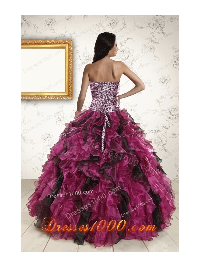 2015 Elegant Sweetheart Ruffles Quinceanera Dresses in Multi-color