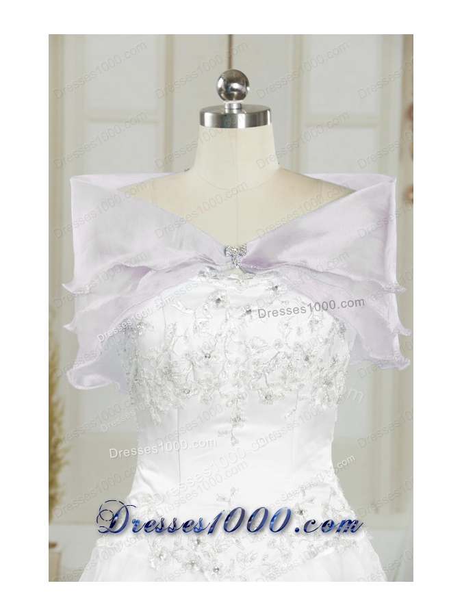 Elegant White One Shoulder Hand Made Flower Quinceanera Dress for 2015