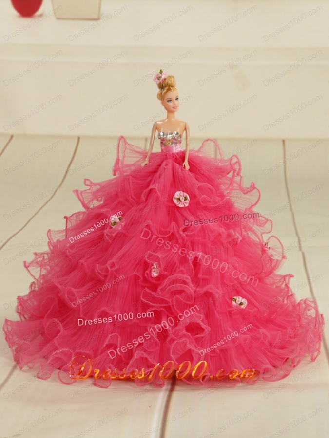 Exquisite Beading Hot Pink Sweet 15 Dress with Leopard for 2015