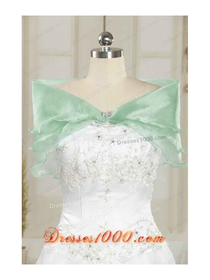 2015 Apple Green One Shoulder Elegant Quinceanera Dresses with Appliques