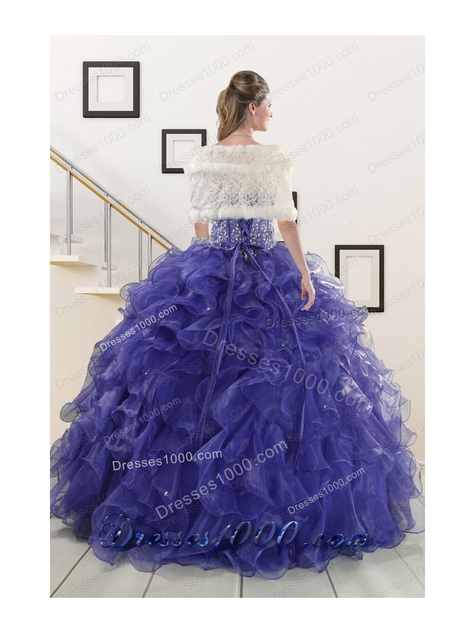 2015 Elegant Sweetheart Quinceanera Dresses with Sequins and Ruffles