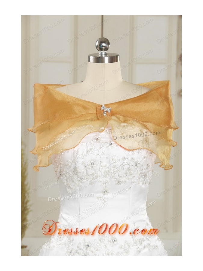 2015 Most Popular Sweetheart Cheap Quinceanera Dresses in Gold