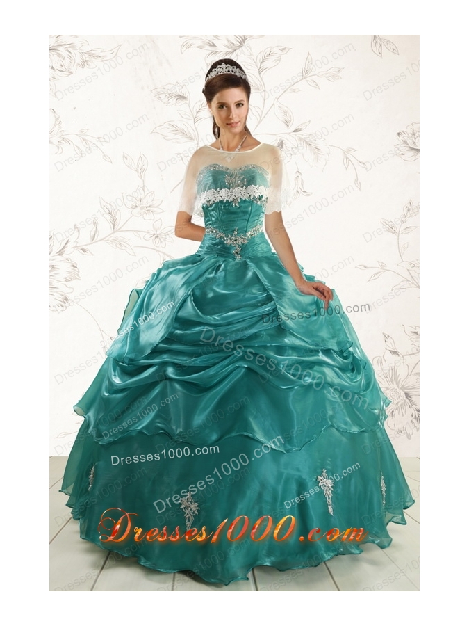 Cheap New Style Ball Gown Sweet 16 Dresses with Appliques