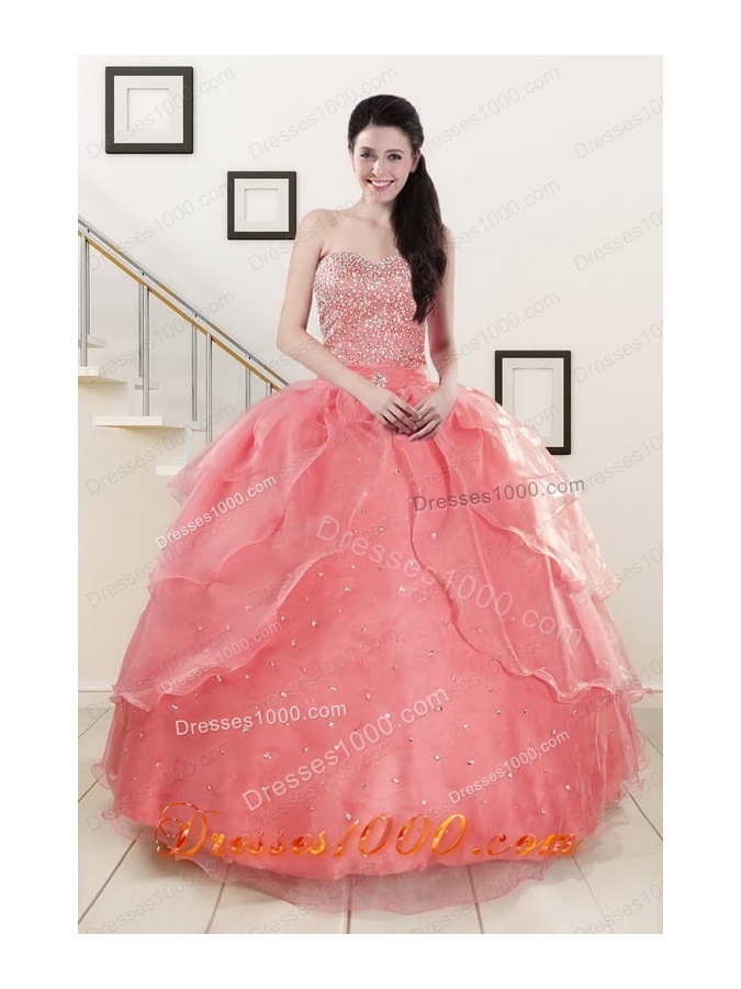 Elegant Beaded Ball Gown Sweetheart Quinceanera Dresses