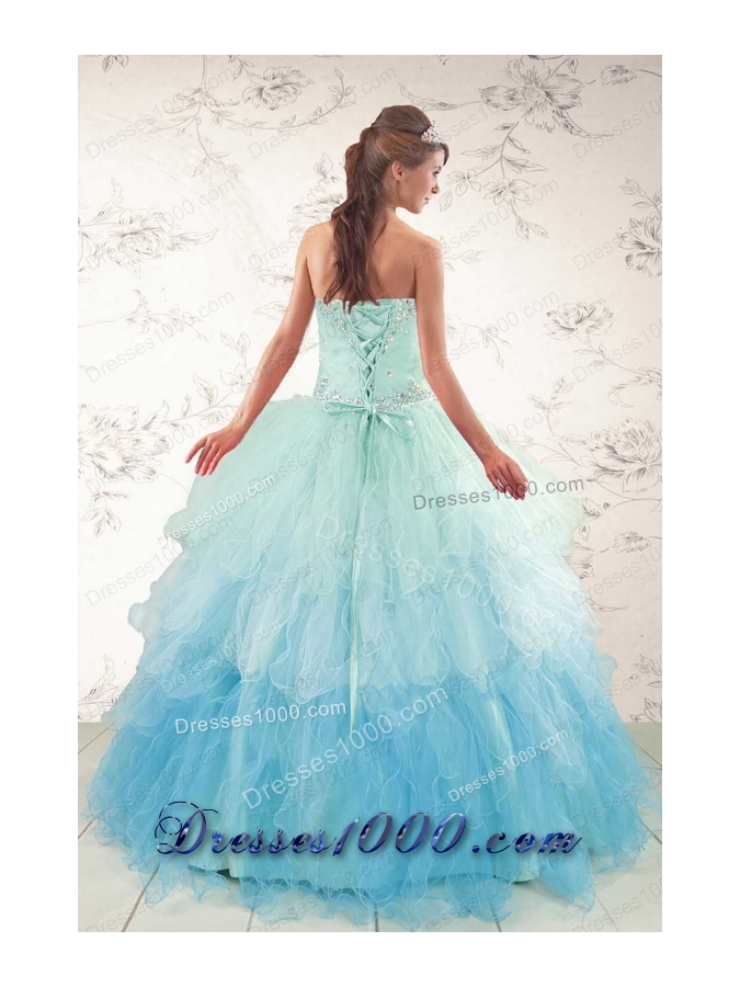Elegant Multi Color 2015 Quinceanera Dresses with Beading and Ruffles
