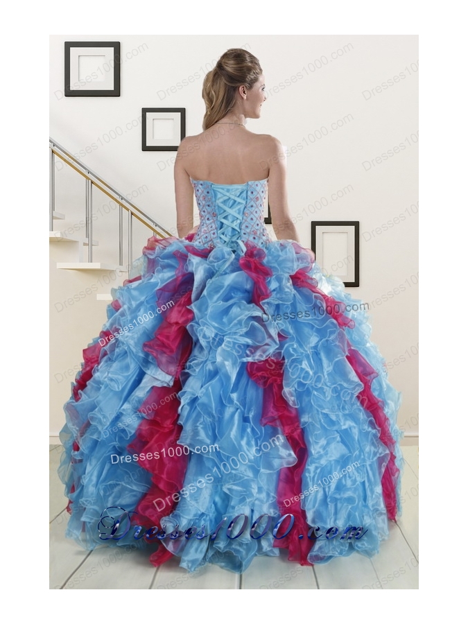 Fashionable Beading Quinceanera Dresses in Multi Color For 2015