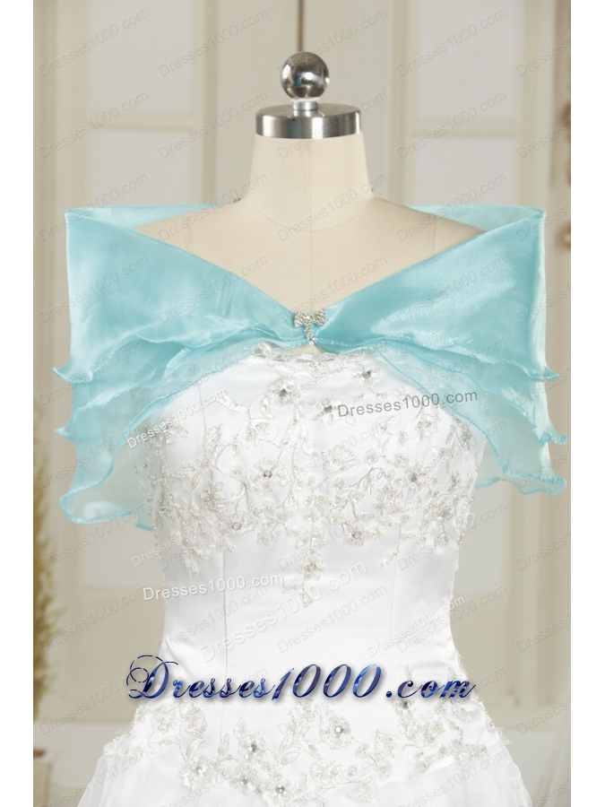 In Stock Beading Aqua Blue 2015 Quinceanera Dresses
