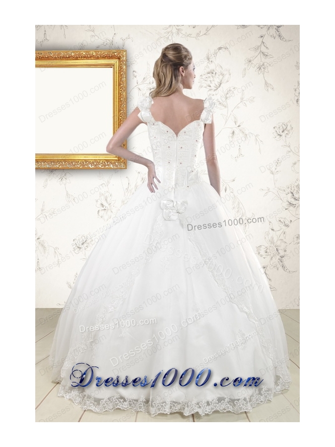 In Stock Discount Straps Quinceanera Dresses with Appliques and Beading