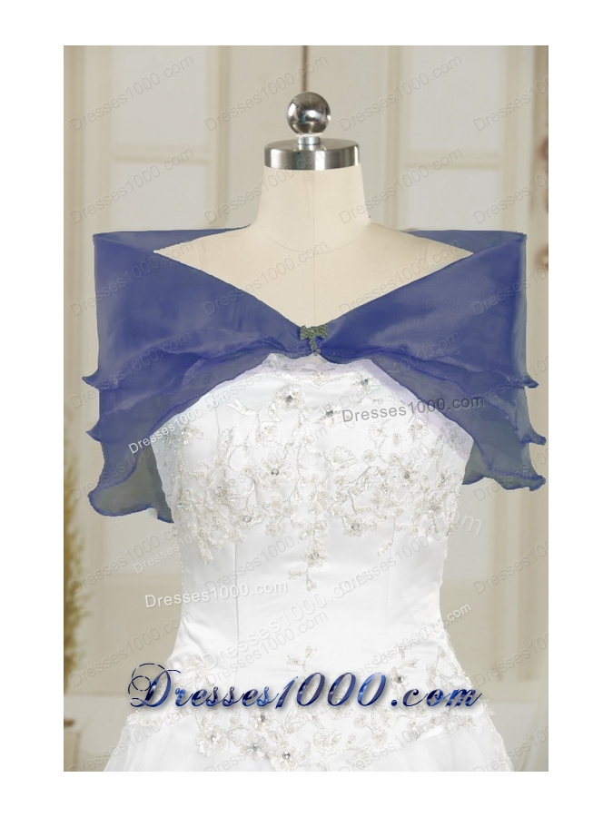 In Stock Embroidery and Pick Ups Cheap Quinceanera Dress in Navy Blue