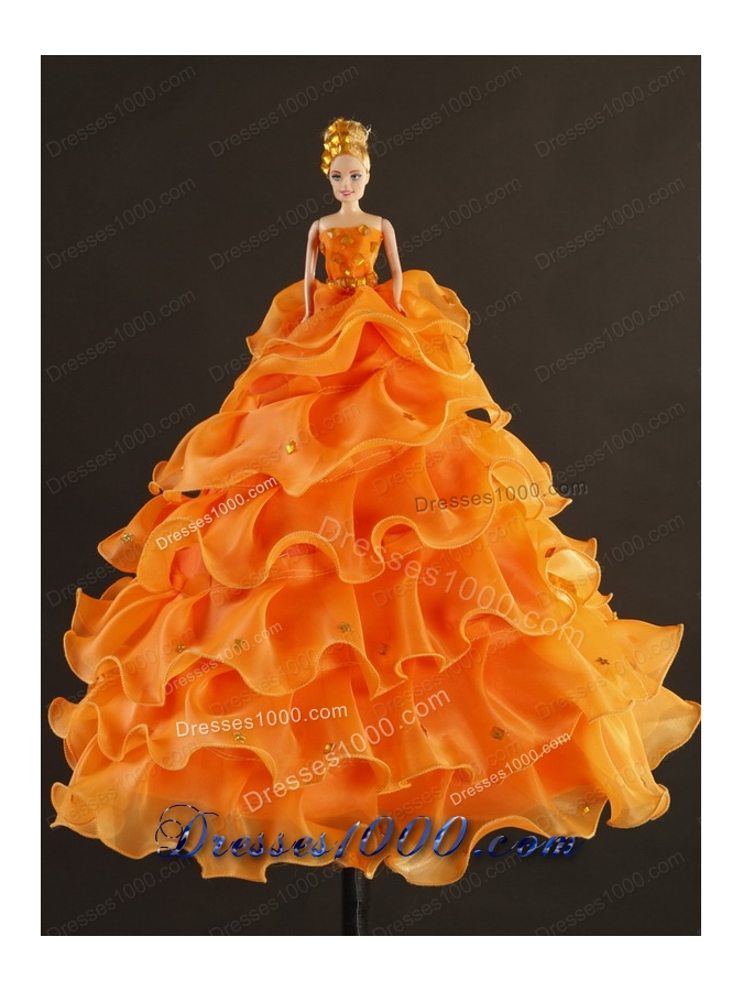 In Stock Light Yellow Quinceanera Dress with Appliques and Ruffled Layers