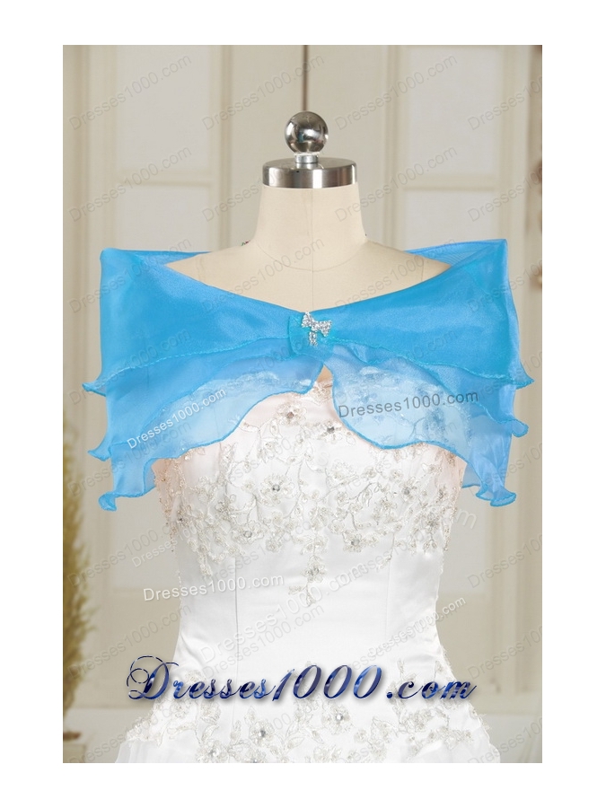 In Stock Pretty Baby Blue Sweet 15 Dresses with Beading