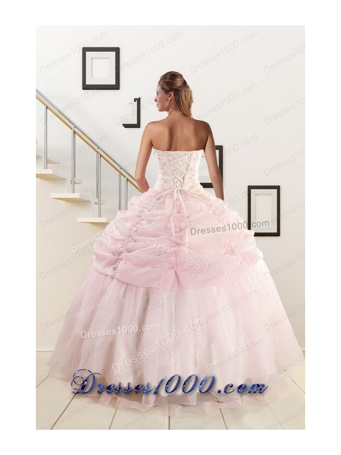 In Stock Strapless Quinceanera Dresses with Beading and Pick Ups
