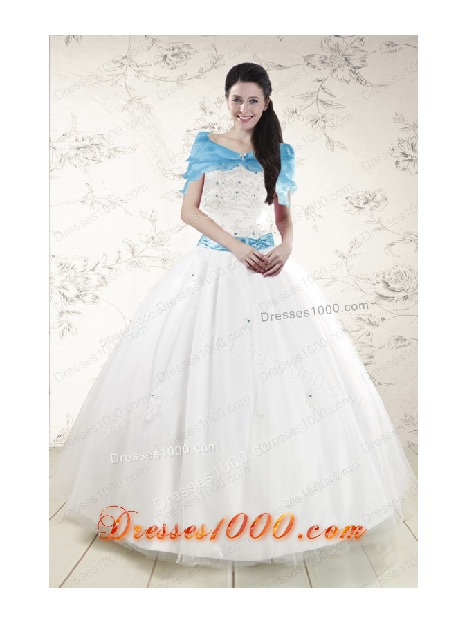 In Stock White Quinceanera Dresses with Appliques