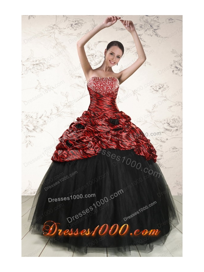 2015 Fashionable Ball Gown Leopard Quinceanera Dresses in Multi-color