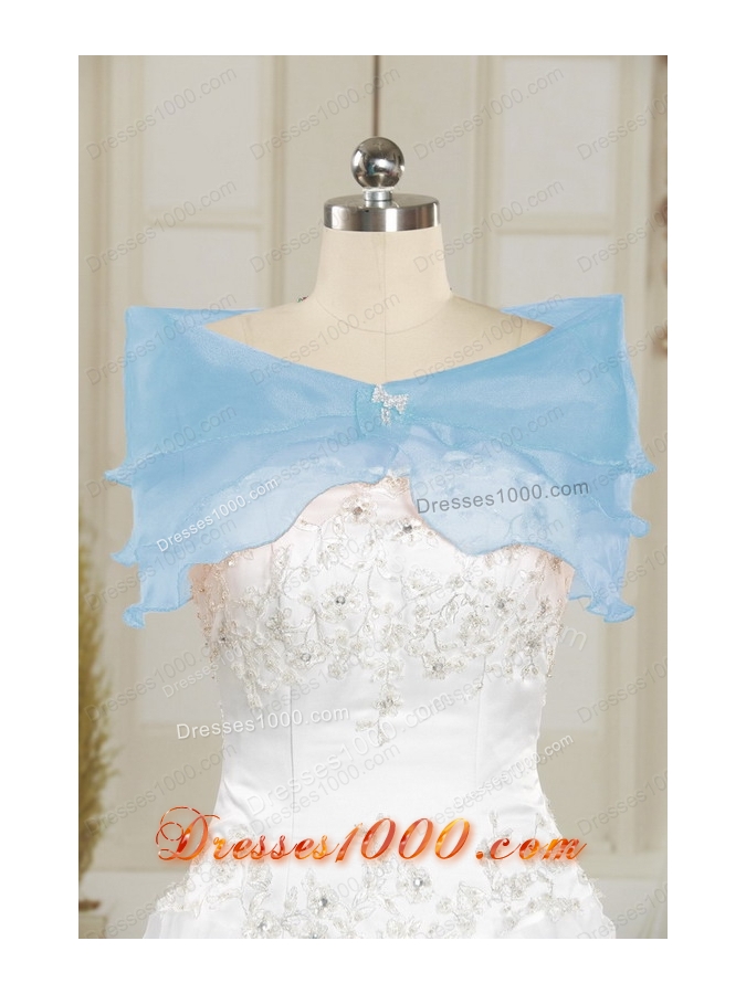 2015 Fashionable Strapless Pick Ups Quinceanera Dresses in Teal