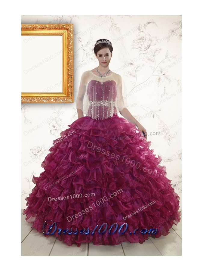 2015 New Style Sweetheart Quinceanera Gown with Beading and Ruffles