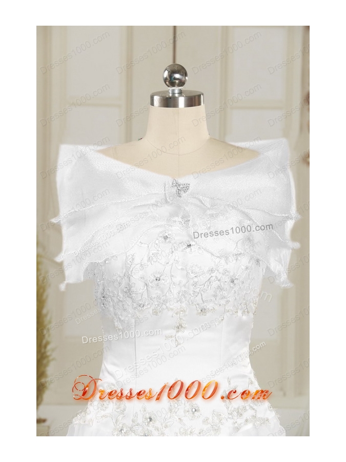 2015 White Taffeta Dresses For a Quinceanera with Beading and Pick Ups