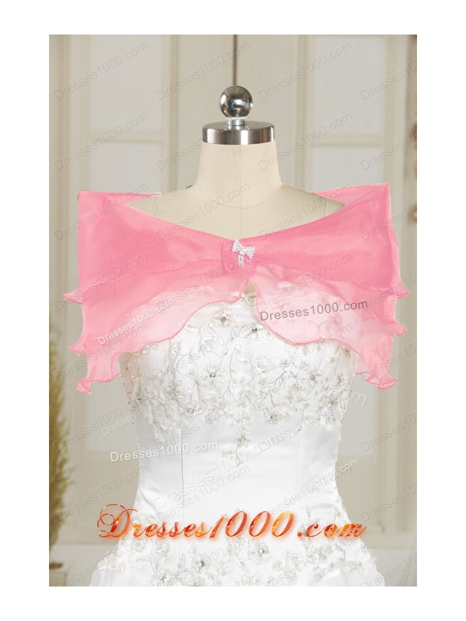 Cheap One Shoulder Beading Light Pink Quinceanera Dresses for 2015