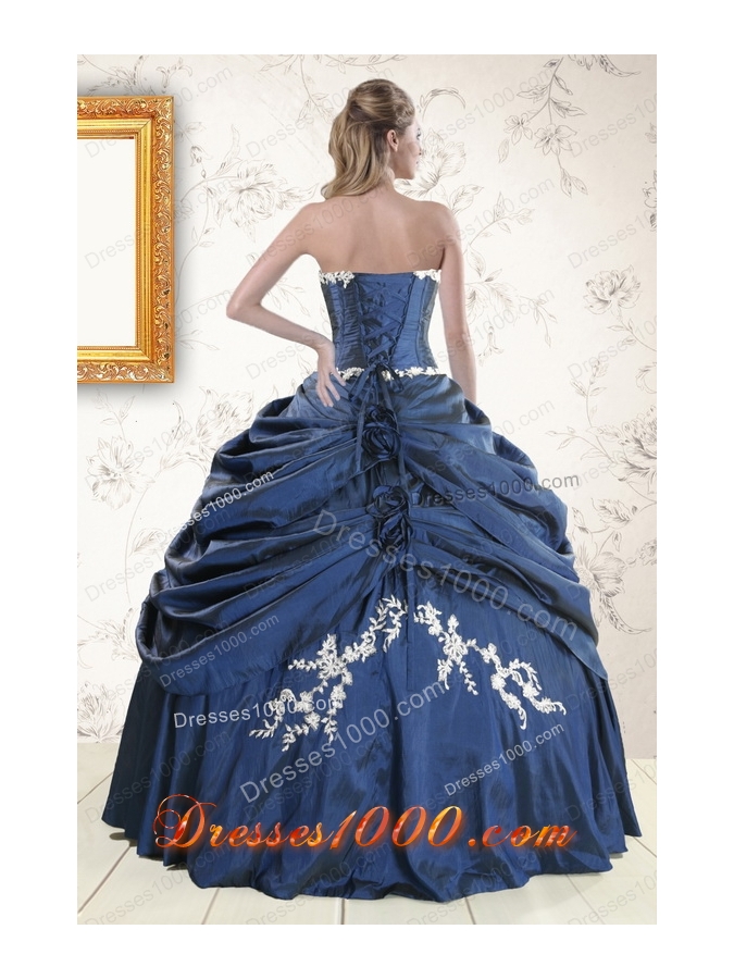 Cheap Sweetheart Ball Gown Quinceanera Dresses in Navy Blue