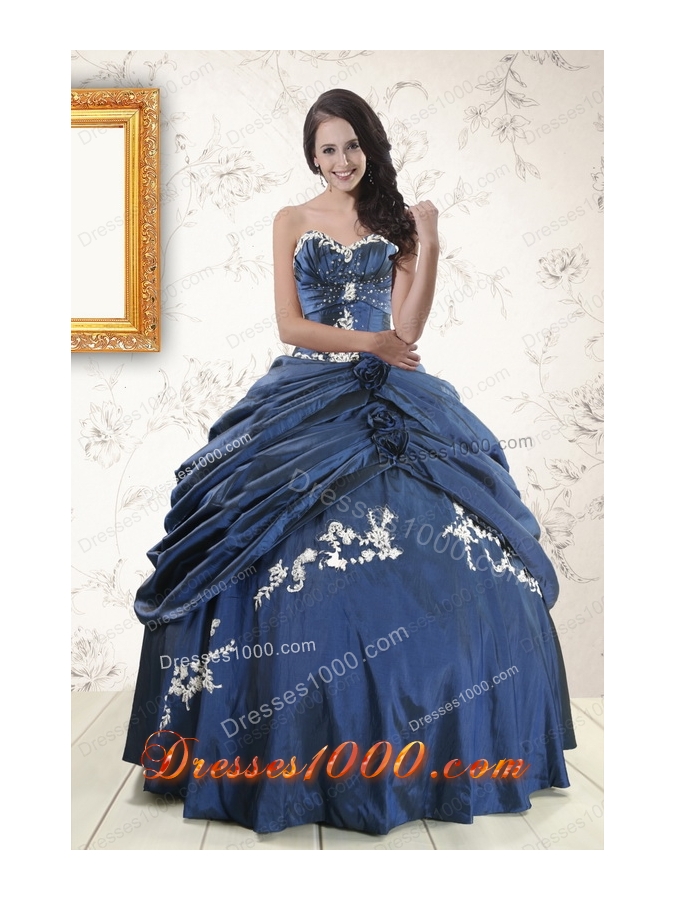 Cheap Sweetheart Navy Blue Quinceanera Dresses with Wraps