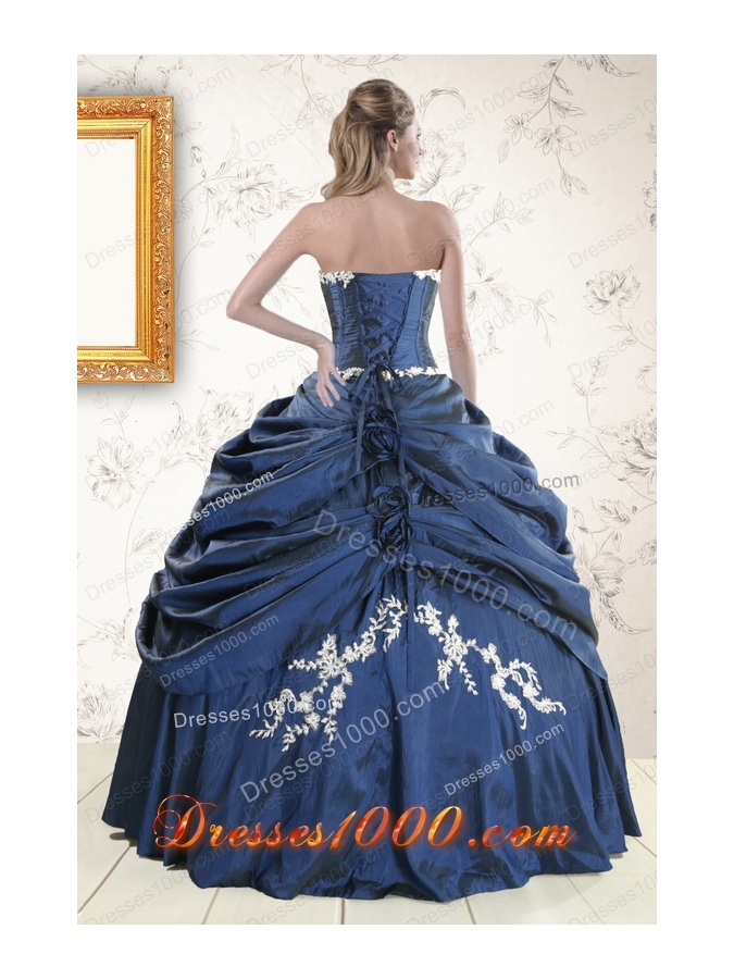 Cheap Sweetheart Navy Blue Quinceanera Dresses with Wraps