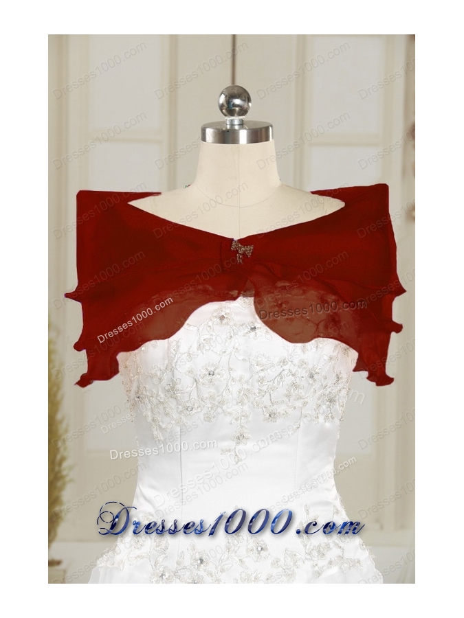 Most Popular Appliques 2015 Wine Red quinceanera gowns with Lace Up