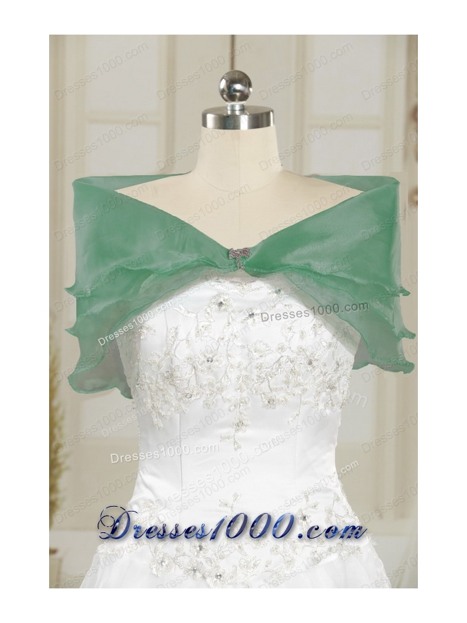 Most Popular Appliques Quinceanera Gowns in Dark Green