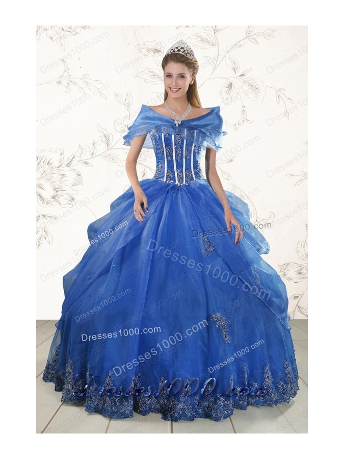 most popular Appliques quinceanera gowns in Royal Blue